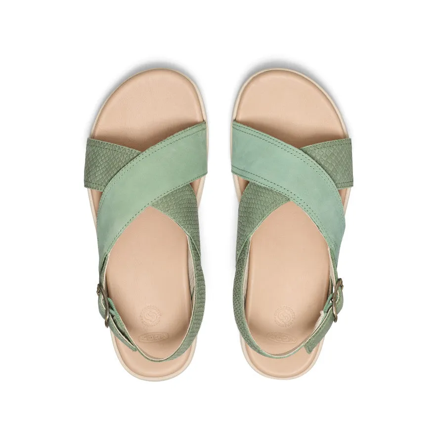 Easy Support Women's Elle Luxe Cross Strap Sandal  |  Granite Green/Granite Green