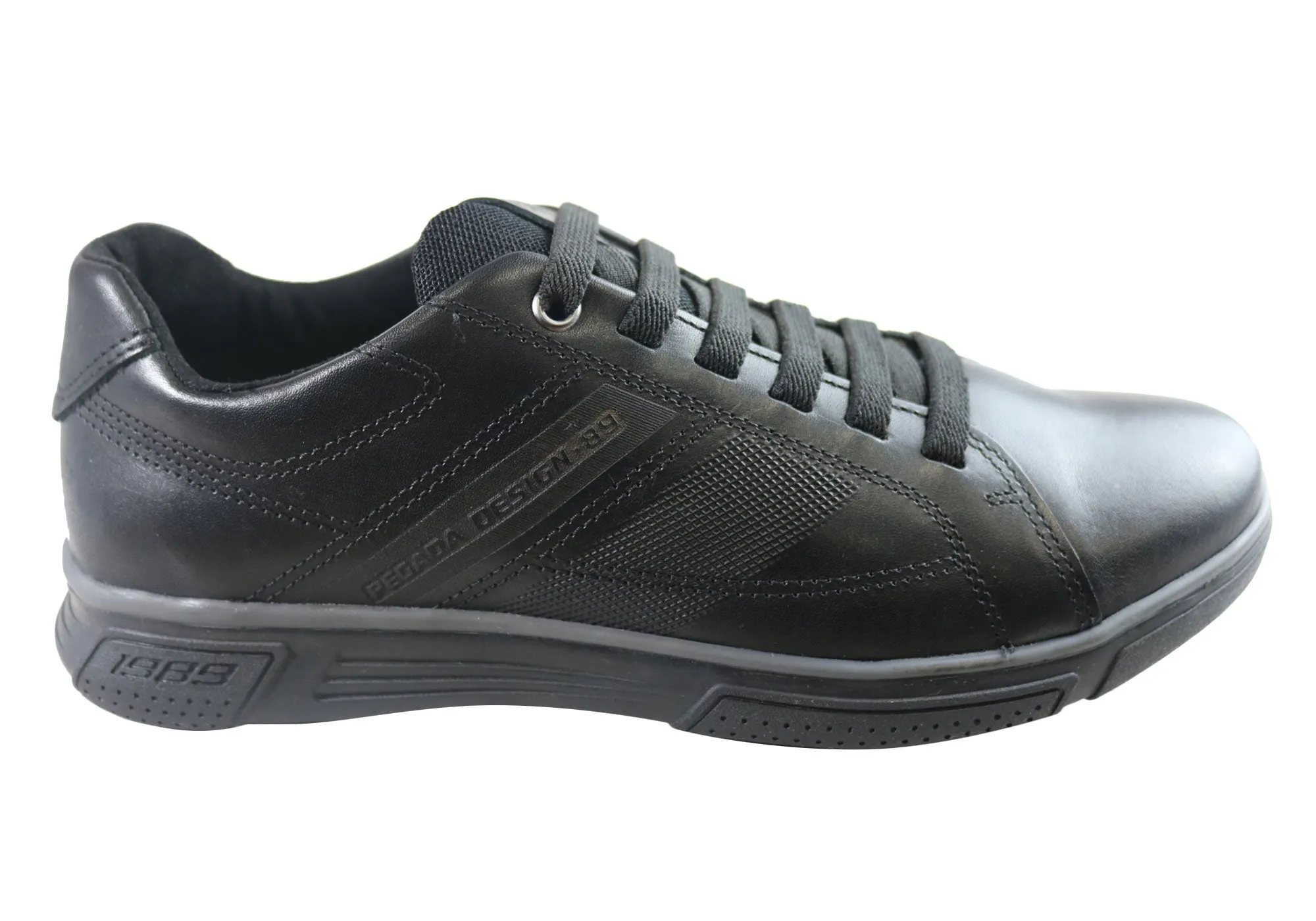 Pegada Russell Mens Leather Slip On Comfort Casual Shoes Made In Brazil Lace   Up Style Stain Resistant