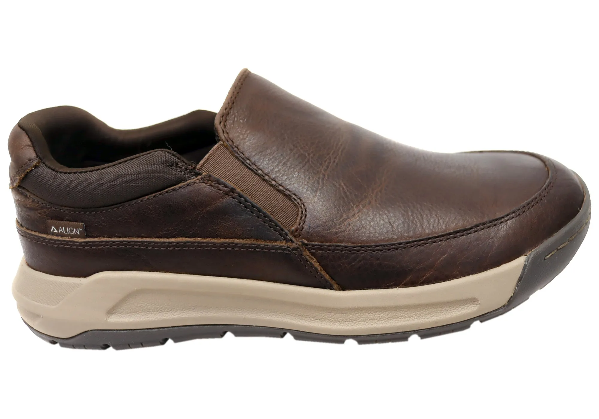 Breathable Canvas Fashion-Forward Look Align Elliott Mens Supportive Leather Wide Fit Comfort Slip On Shoes