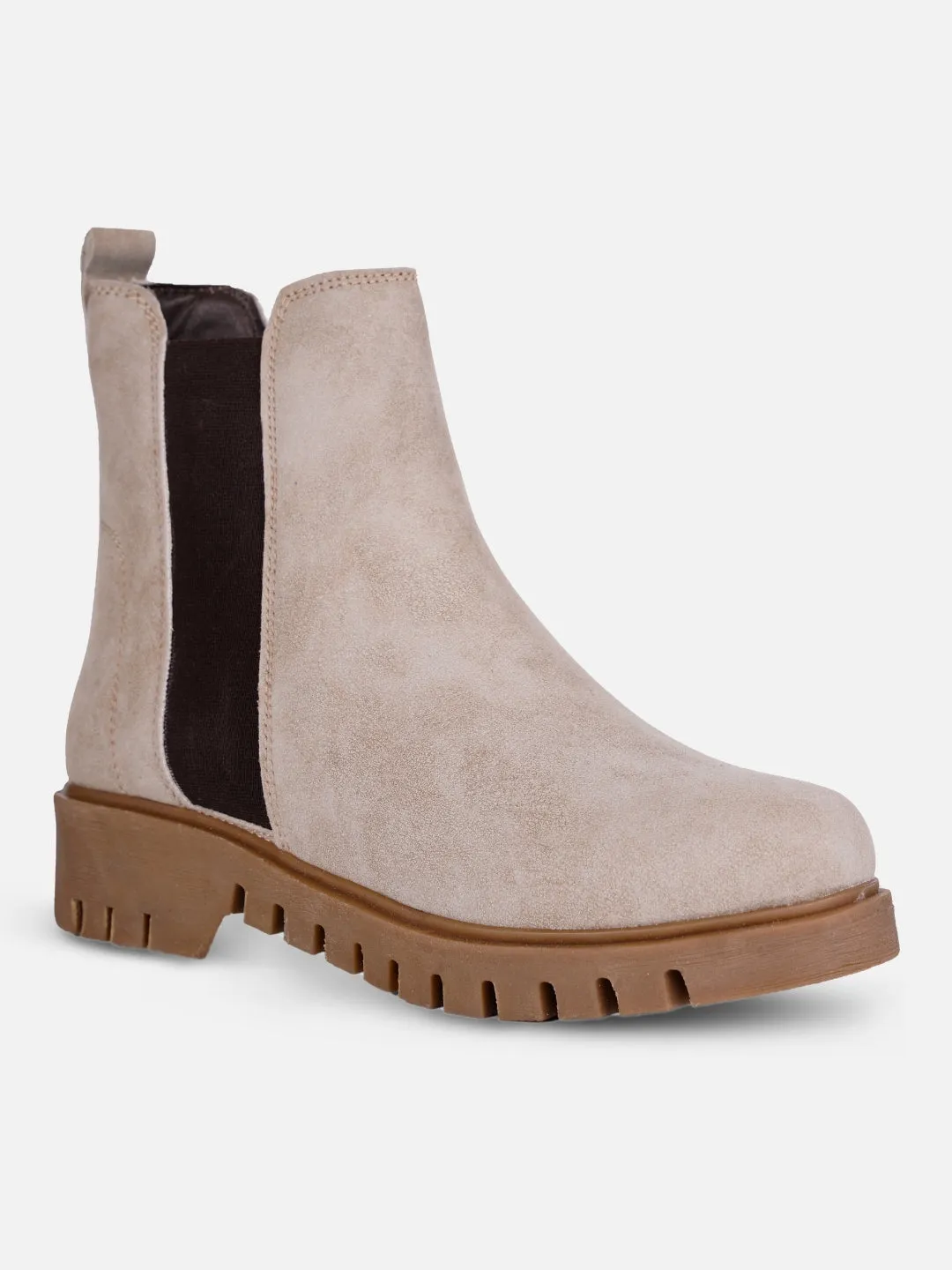 Cordura Material Women's Light Grey Suede Finish Boots (IU5008)