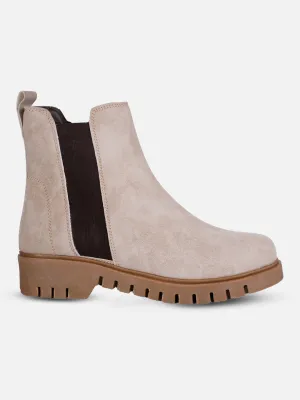 Ready For Adventure Women's Light Grey Suede Finish Boots (IU5008)
