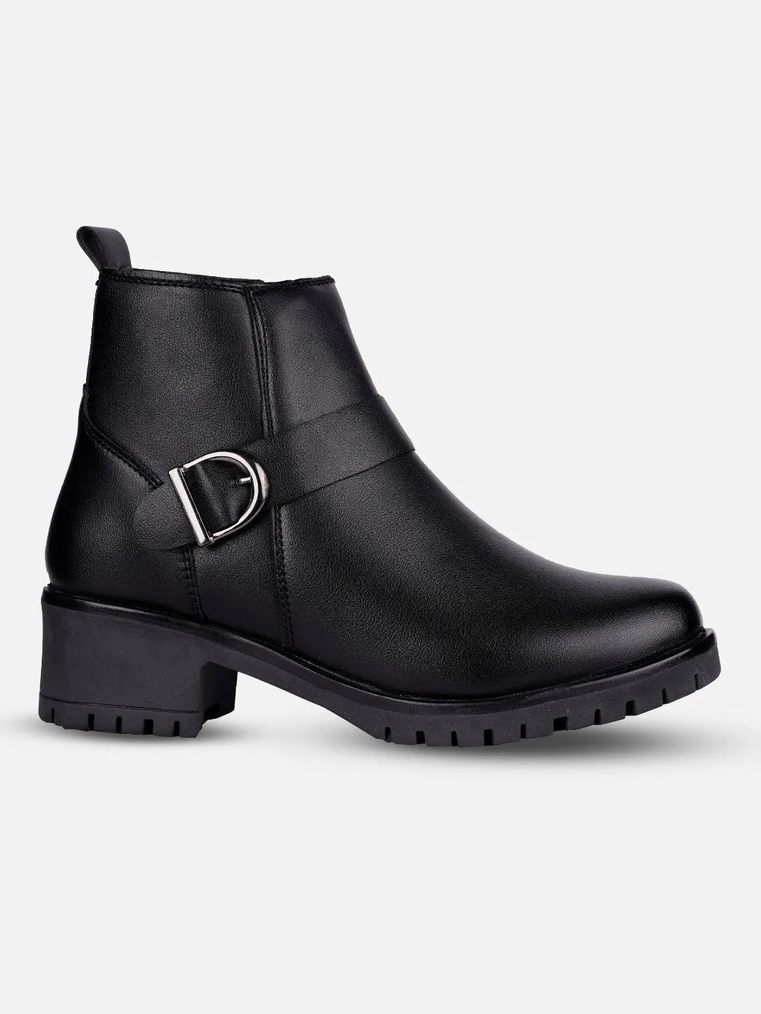Minimalist Women's Black Ankle Boots (IU5001)
