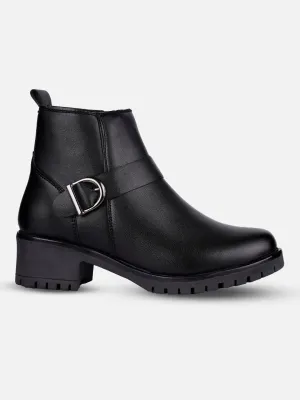 Minimalist Women's Black Ankle Boots (IU5001)