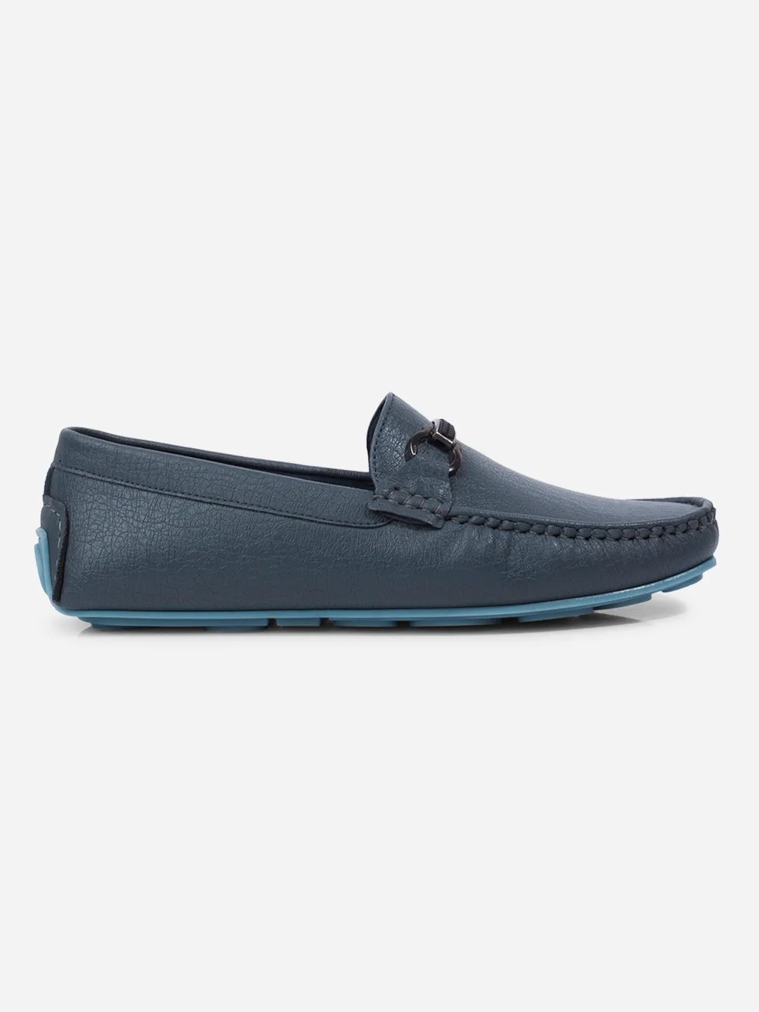 Air Boost Waterproof Daily Walk Men's Blue Moc Toe Buckle Loafer (IX4111)