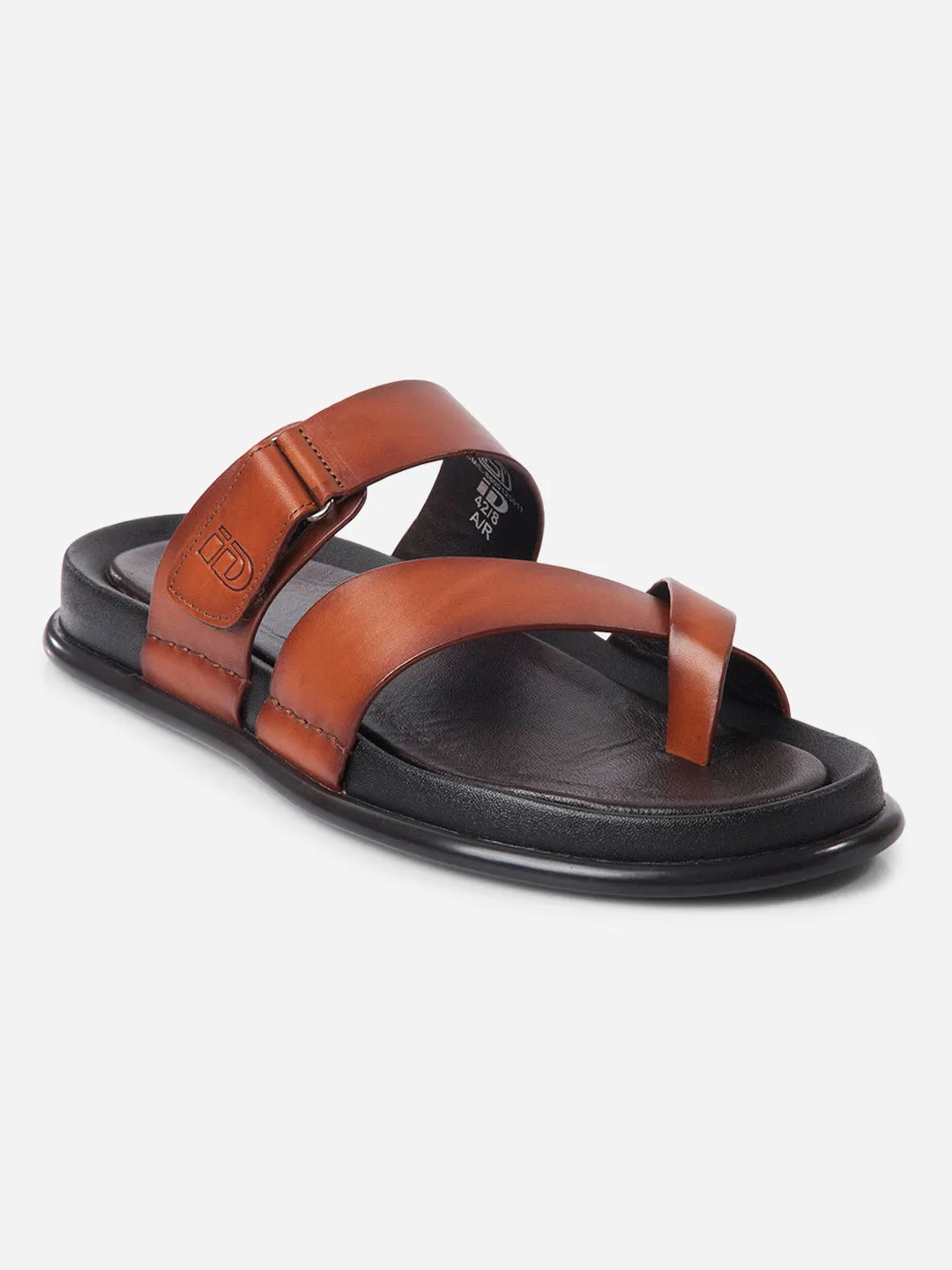 Men's Tan Cross Strap Sandals (ID4269) Quick Flow Dry Fast