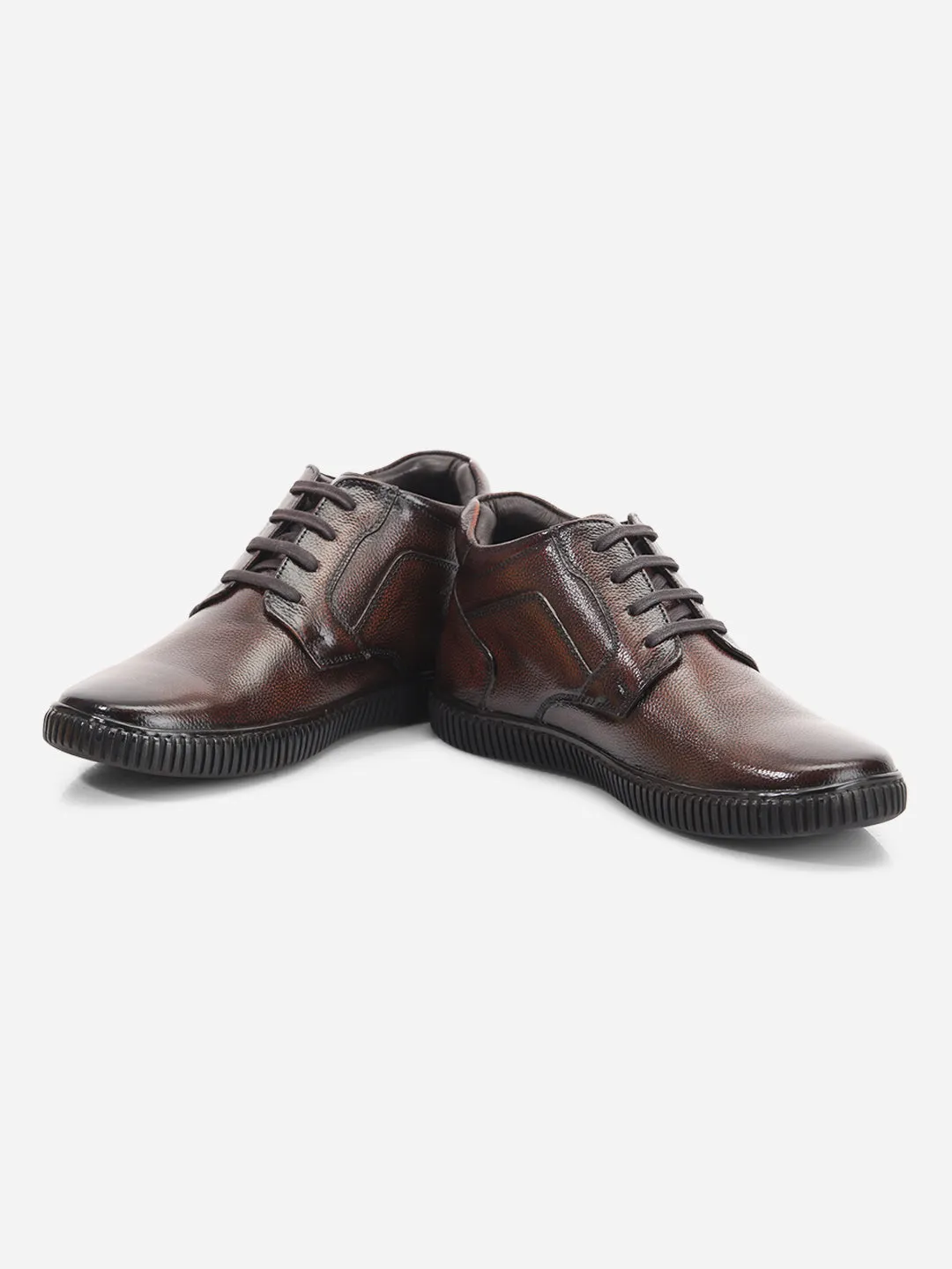 World Step Men's Brown Comfort fit Round Toe Lace Up (ID3085)