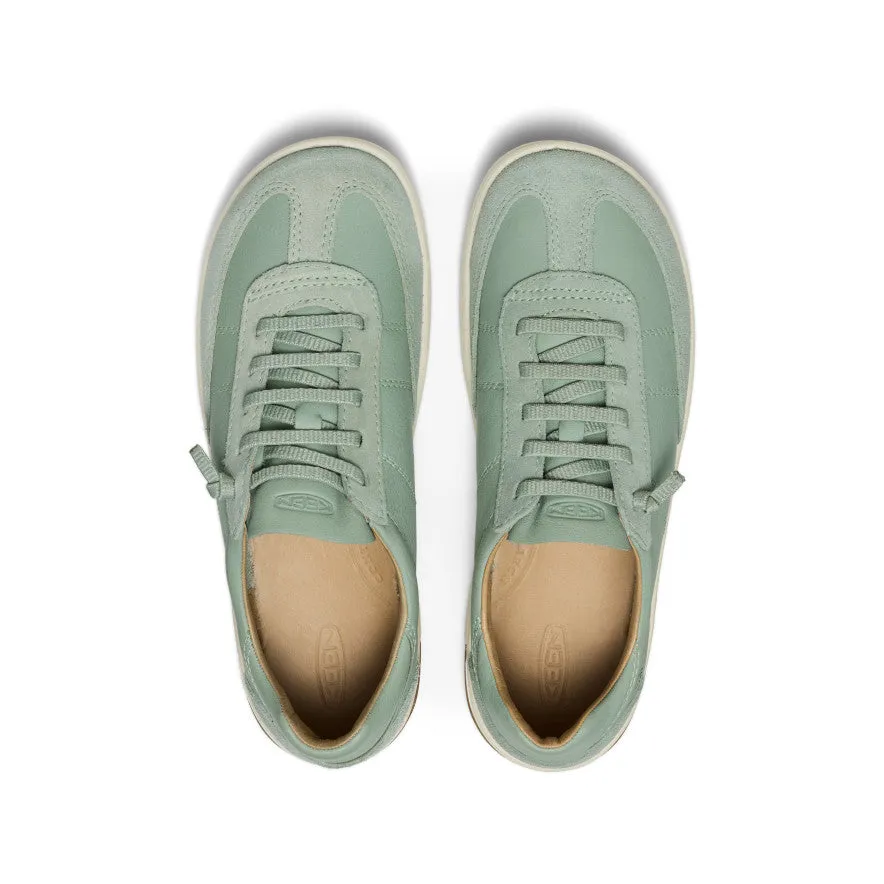 Sporty Appearance Secure Lace Loops Women's KNX T-Toe Sneaker  |  Iceberg Green/Birch