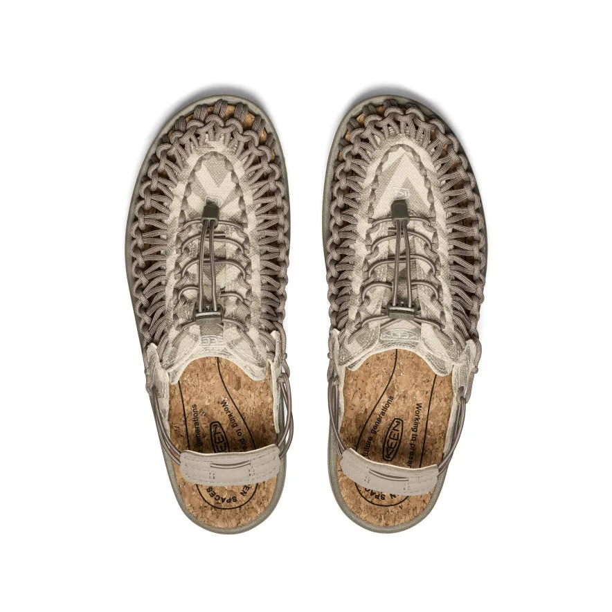 Wedge Heel TPU Outsole All Gender UNEEK II Convertible Canvas Sneaker  |  Brindle/Natural