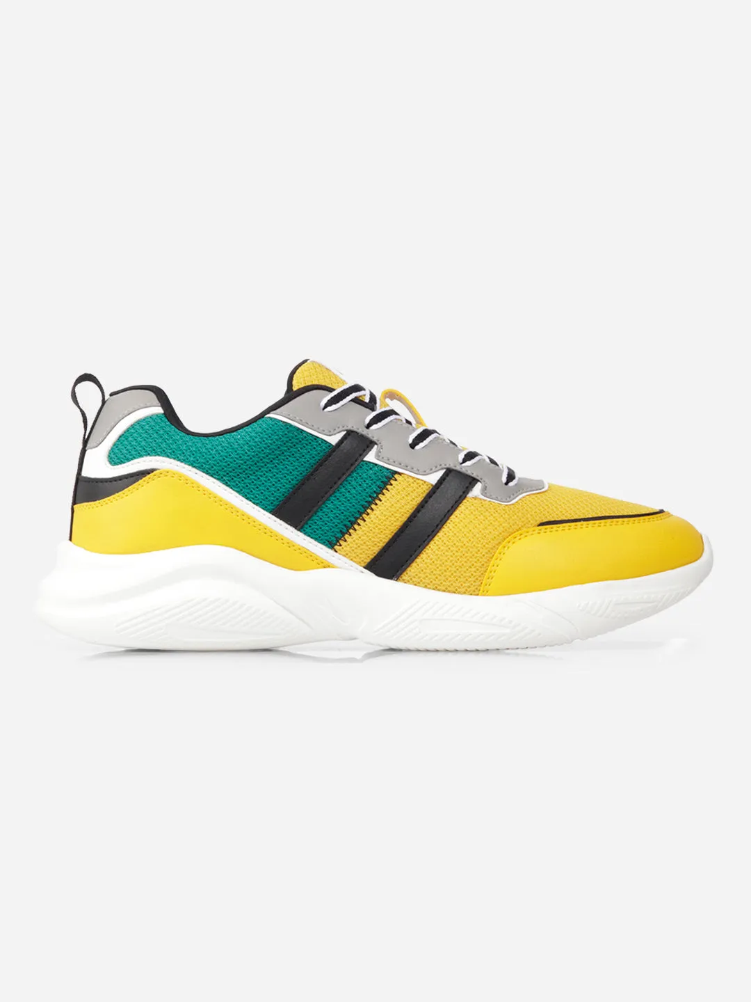Shift Friendly Men's Yellow Colourblocked Sneakers IX7135
