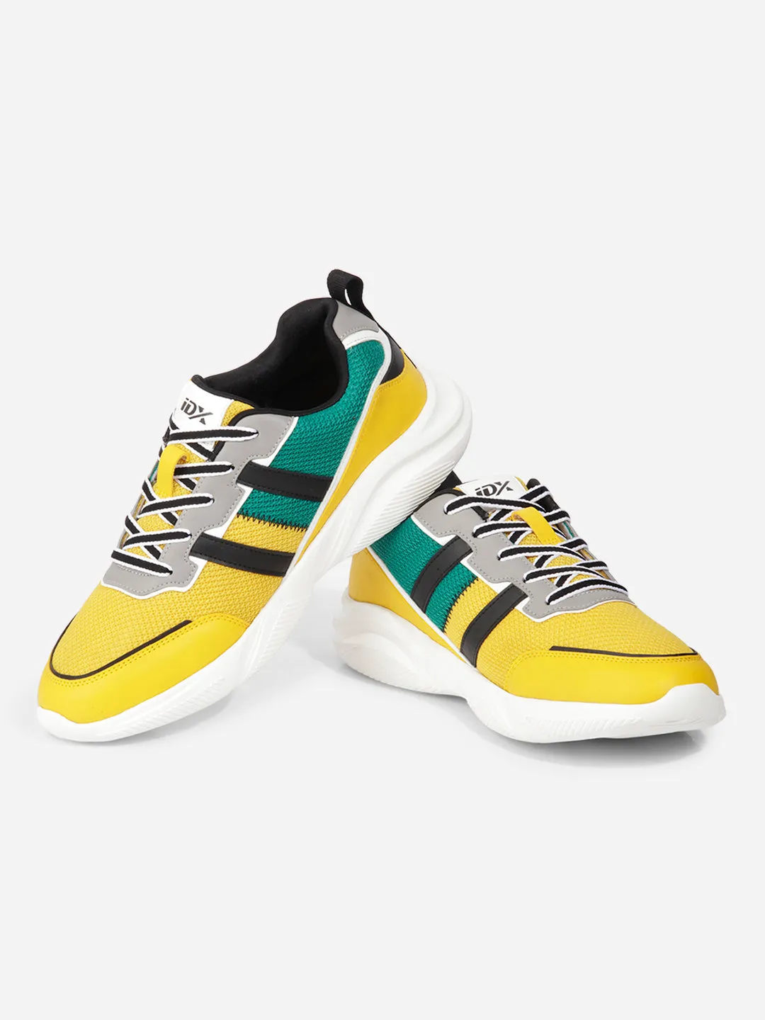 Men's Yellow Colourblocked Sneakers IX7135 Ventilation Channel Tech Walking Ease