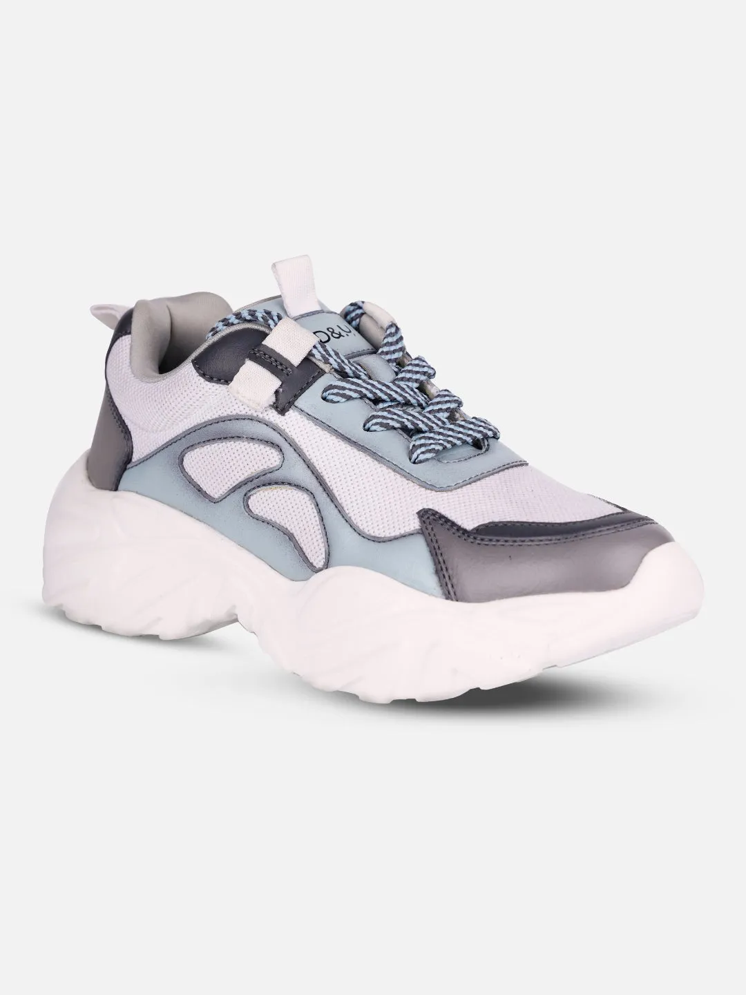 Women's Blue/Grey All Seasons Wearing Sneakers (IU1001) Sport Fashion Minimalist Footwear Design