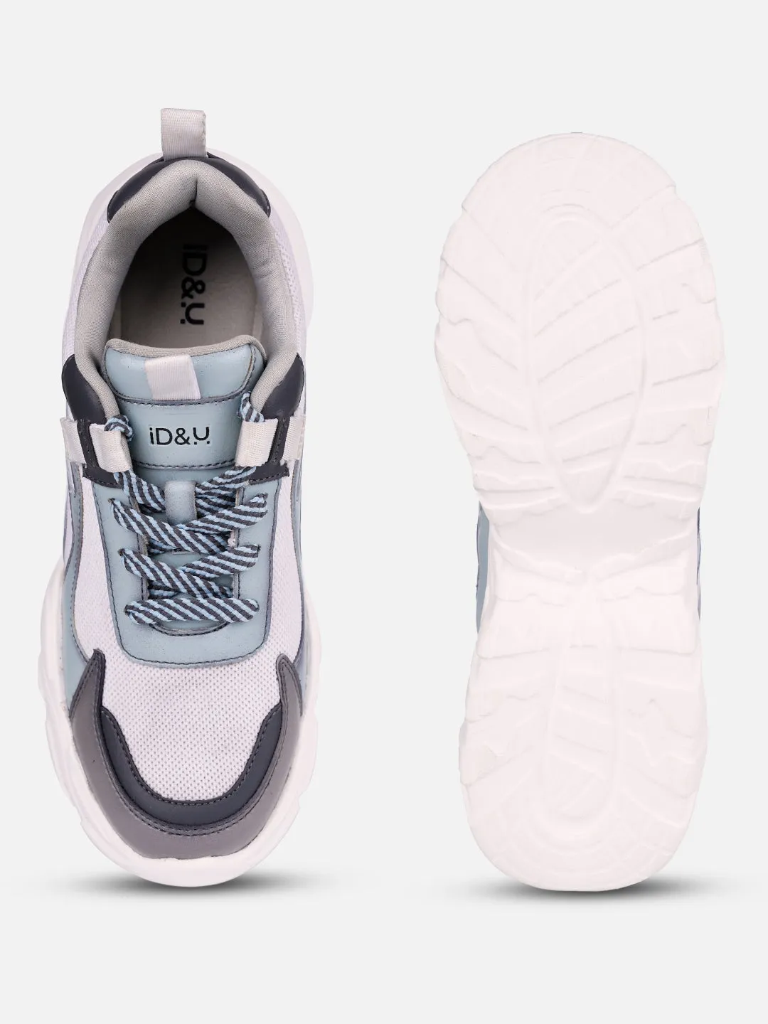 Women's Blue/Grey All Seasons Wearing Sneakers (IU1001) Mesh Upper