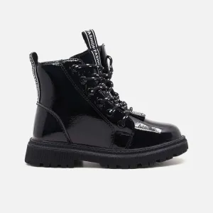 GIRLS CASUAL LACE-UP BOOTS Steel Toe
