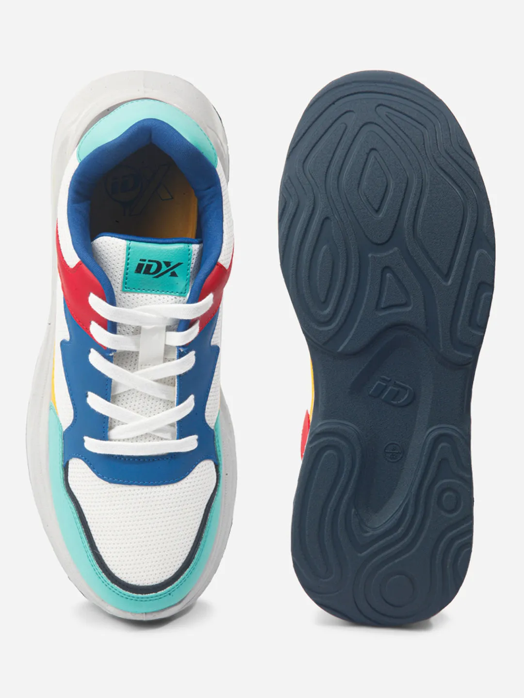 Active Smooth exterior Men's Colourblocked Lace Up Sneakers (IX1065)