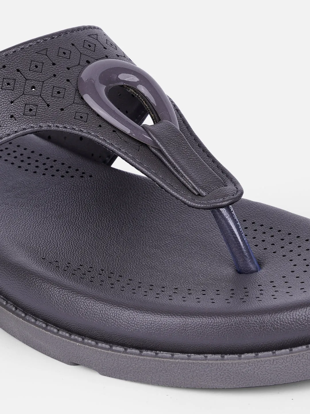 Women's Grey Thong Sandals (IU6015) Holiday Shoes