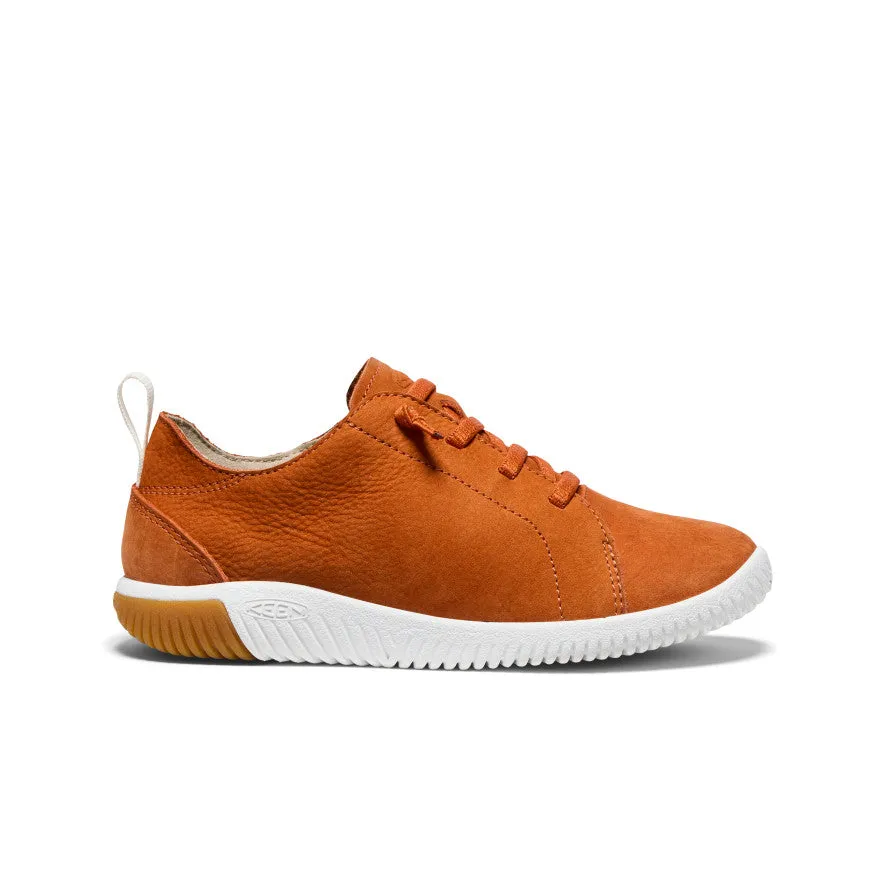 Big Kids' KNX Leather Sneaker  |  Gold Flame/Star White Flat - heeled kids' shoes
