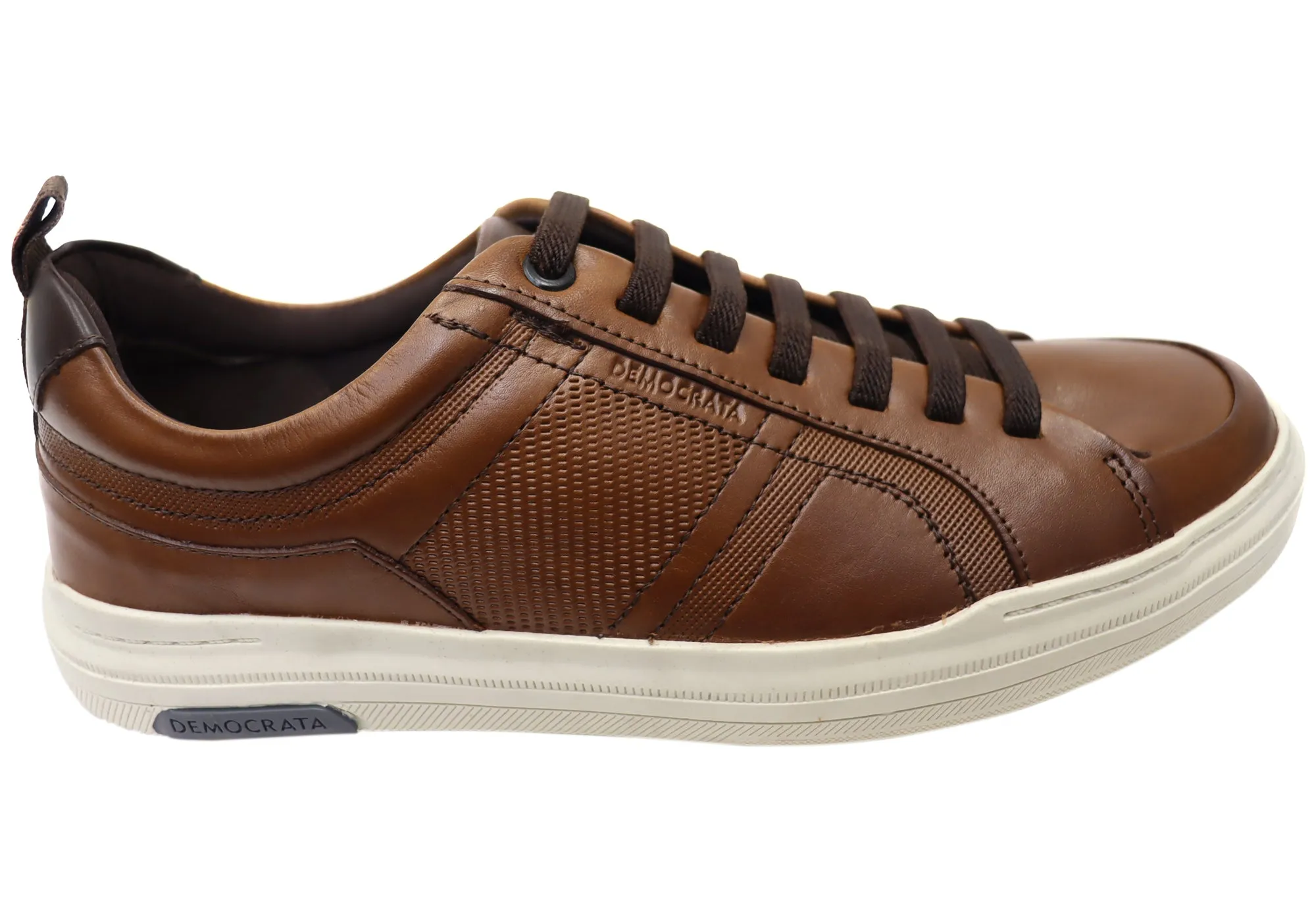Democrata Winton Mens Comfortable Leather Casual Shoes Made In Brazil Decorative stitching