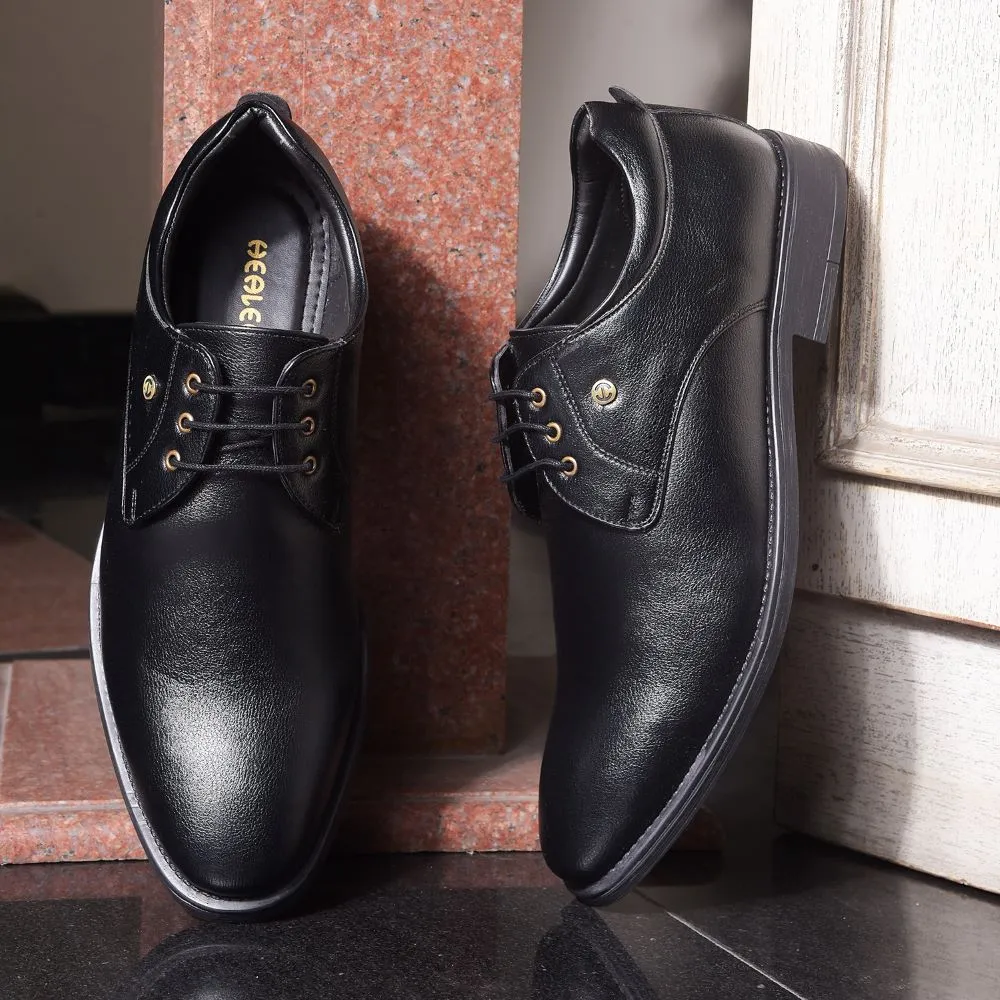 Polished Surface Seamless Stitching Healers By Liberty Mens SAGAR-16 Black Formal Lacing Shoes