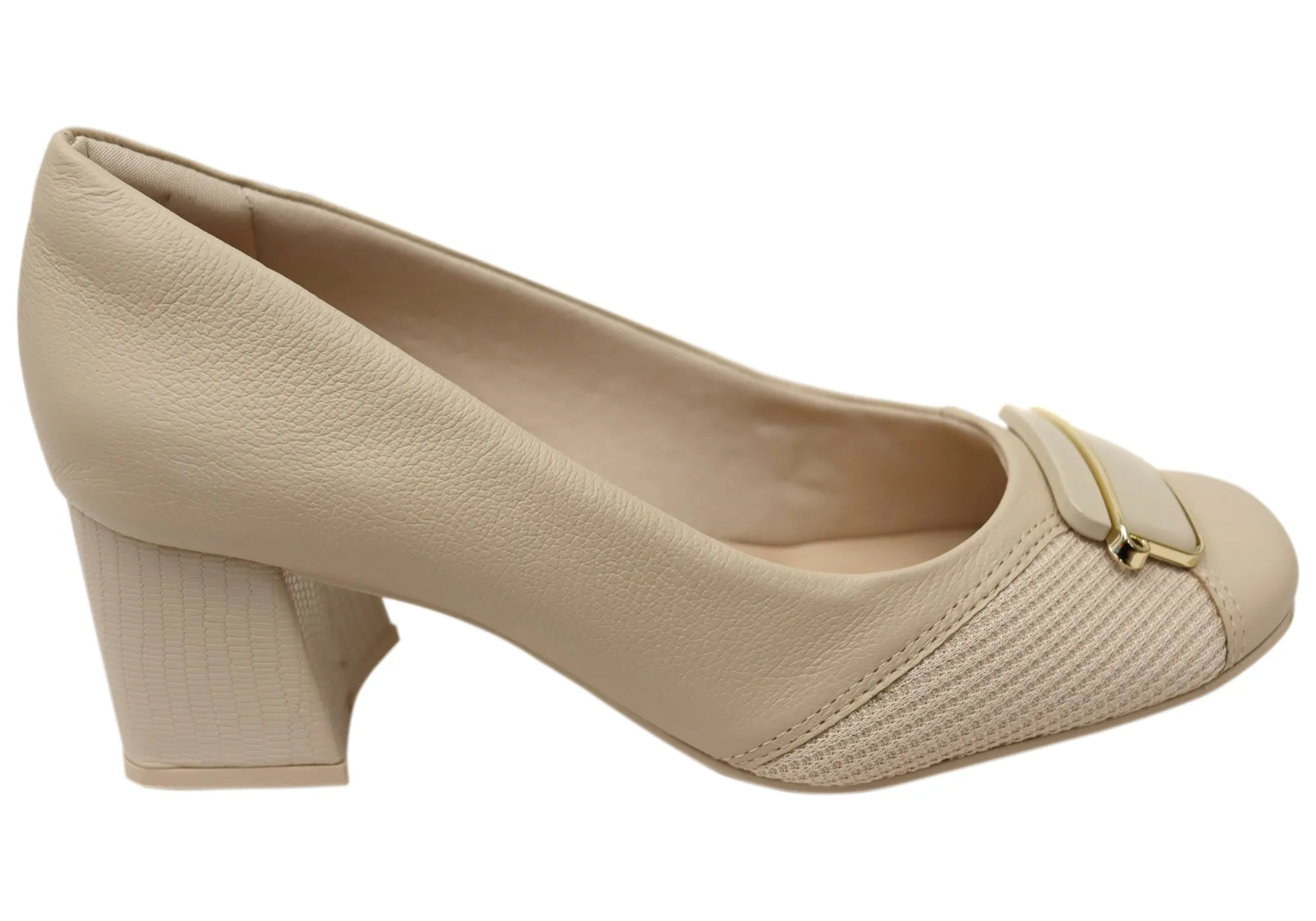 Comfortflex Renee Womens Leather Comfortable Heels Made In Brazil Flex Walk