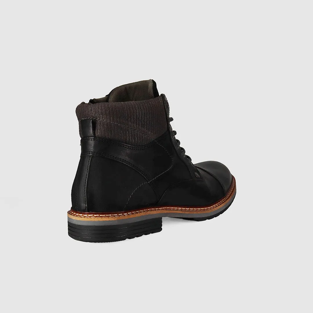Low Rise Cradle Lace Up Boots Black