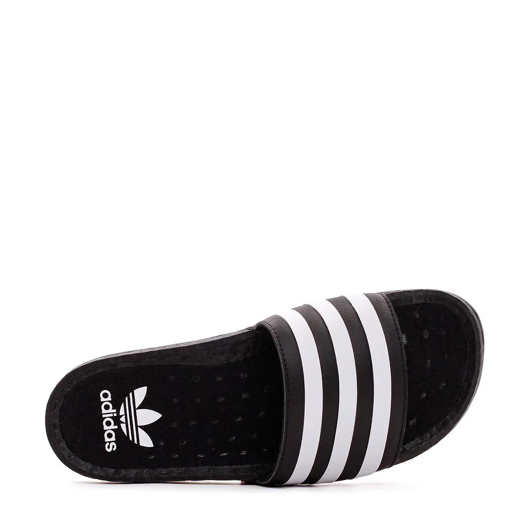 Adidas Men Adilette Boost Black White FU9884 Durable Fabric Slip Resistant