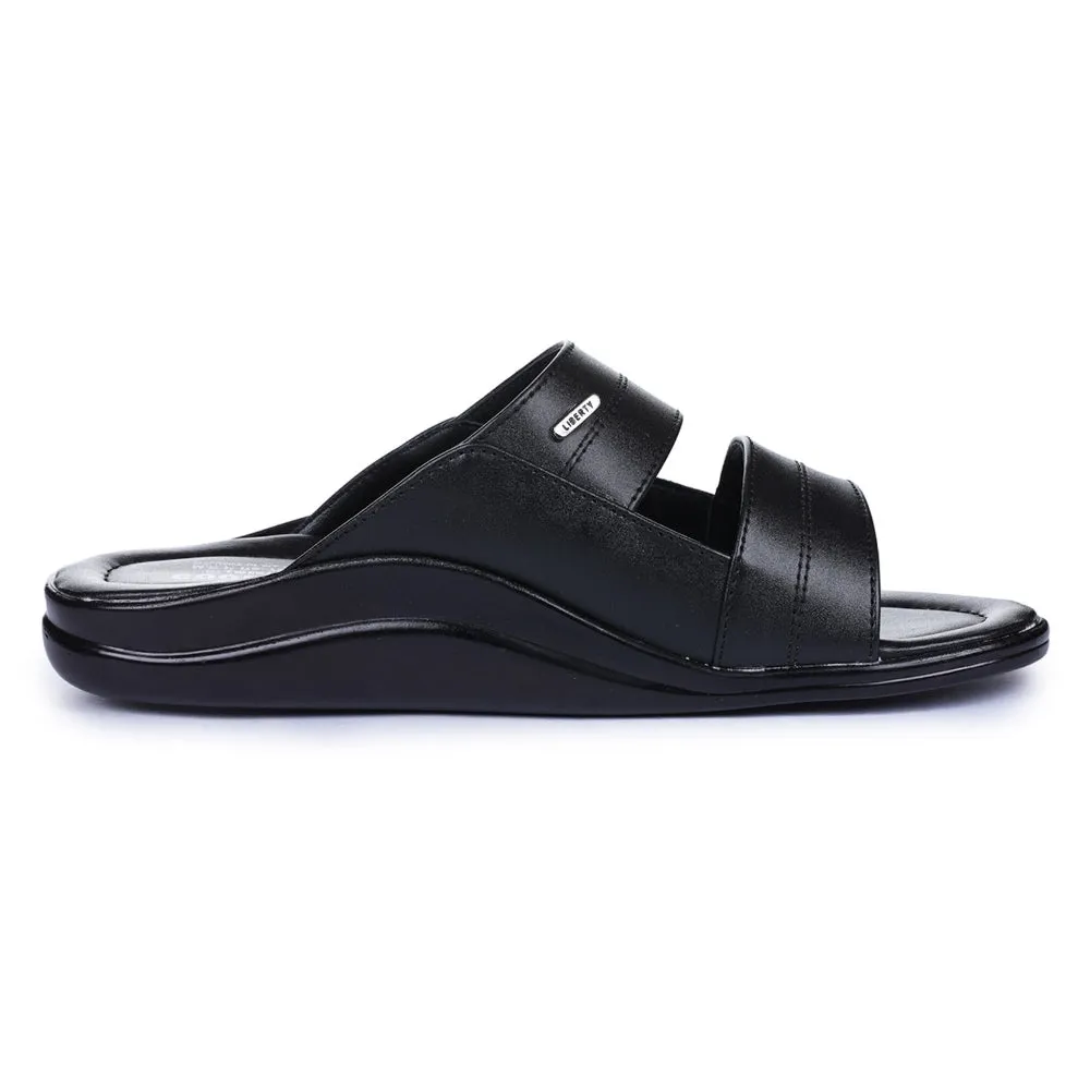 Coolers Casual Black Slippers For Men 7193-60 By Liberty Flexible Fit Busy Professionals