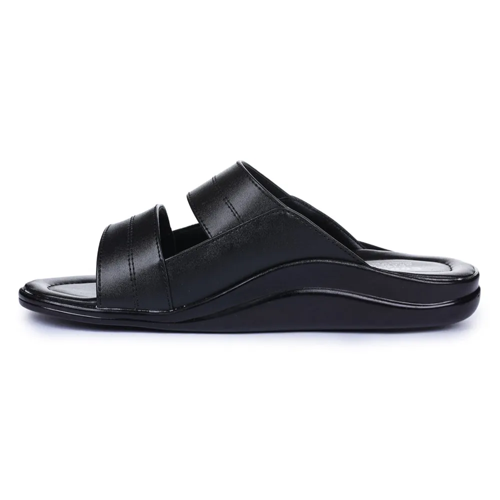 Stylish Pattern Antistatic Coolers Casual Black Slippers For Men 7193-60 By Liberty