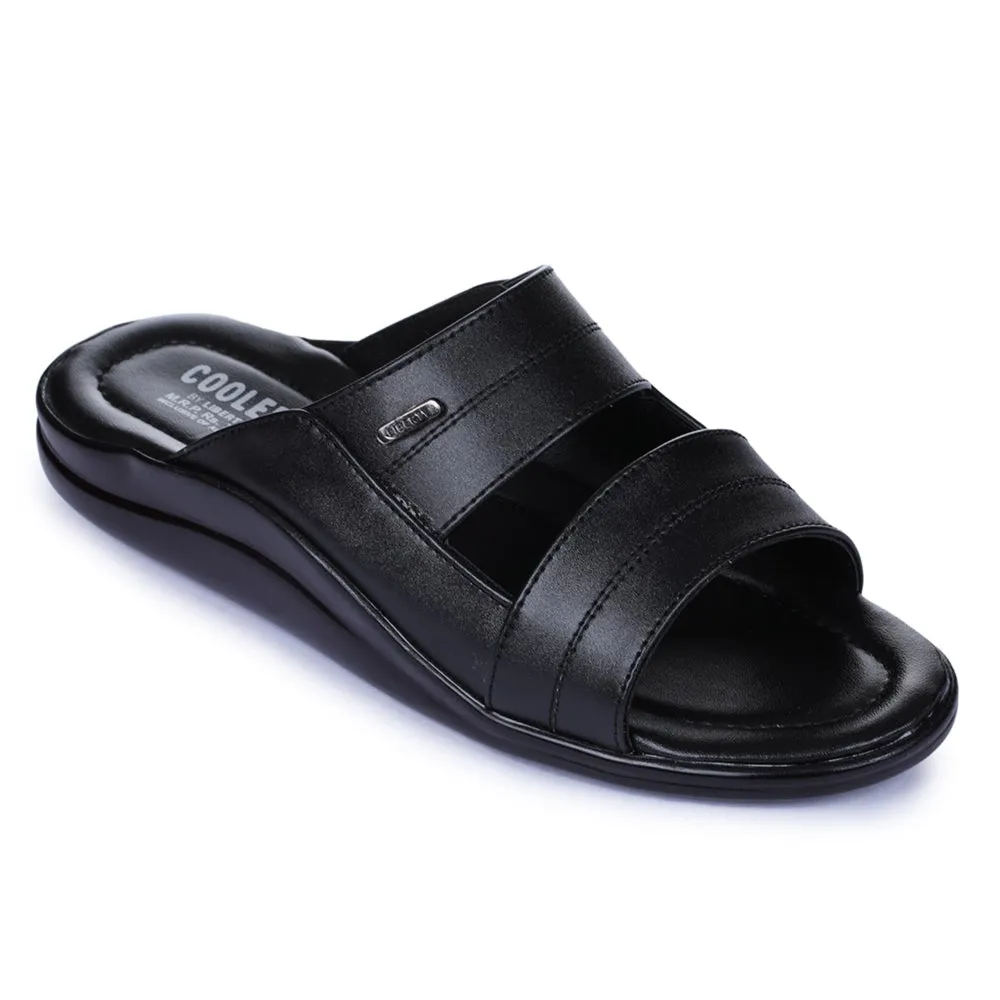Office Meeting Coolers Casual Black Slippers For Men 7193-60 By Liberty