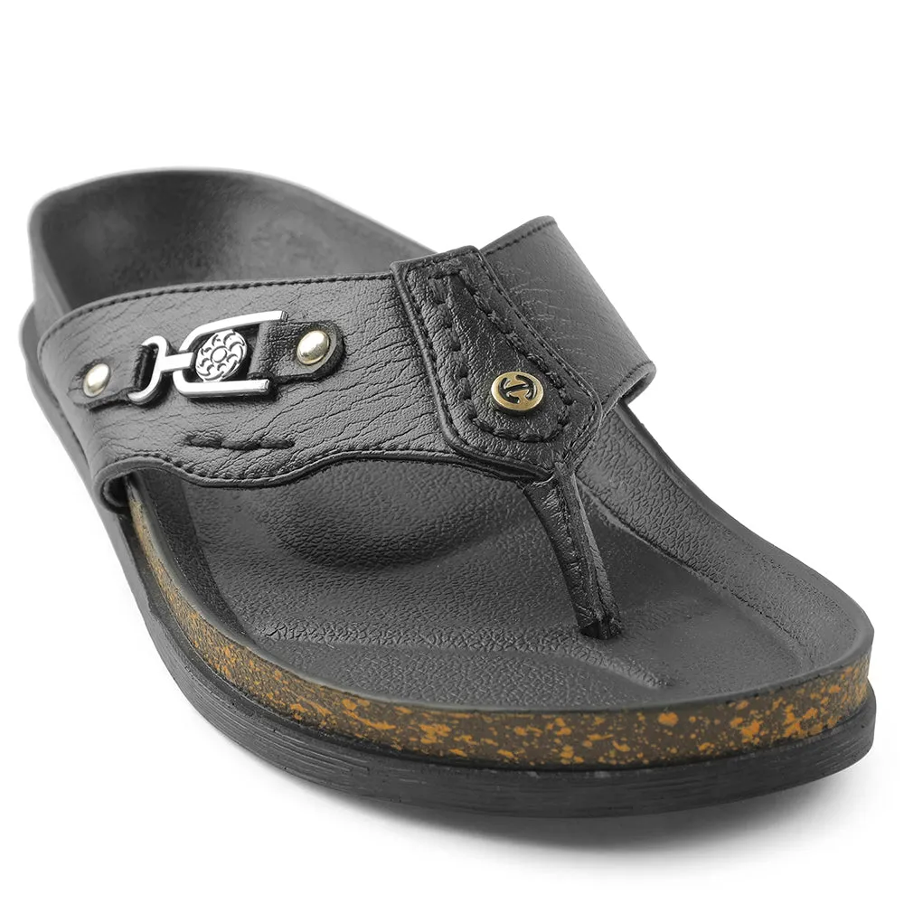 Strong Shade Black Tie Healers Black Casual Slipper For Men CSS-28E By Liberty