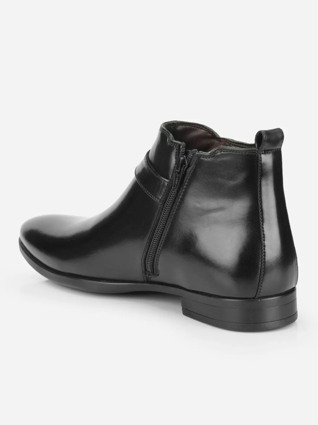 Men's Black Ankle top Slip On Formal Boot (IX2034) Work Ready Cushioned Insole