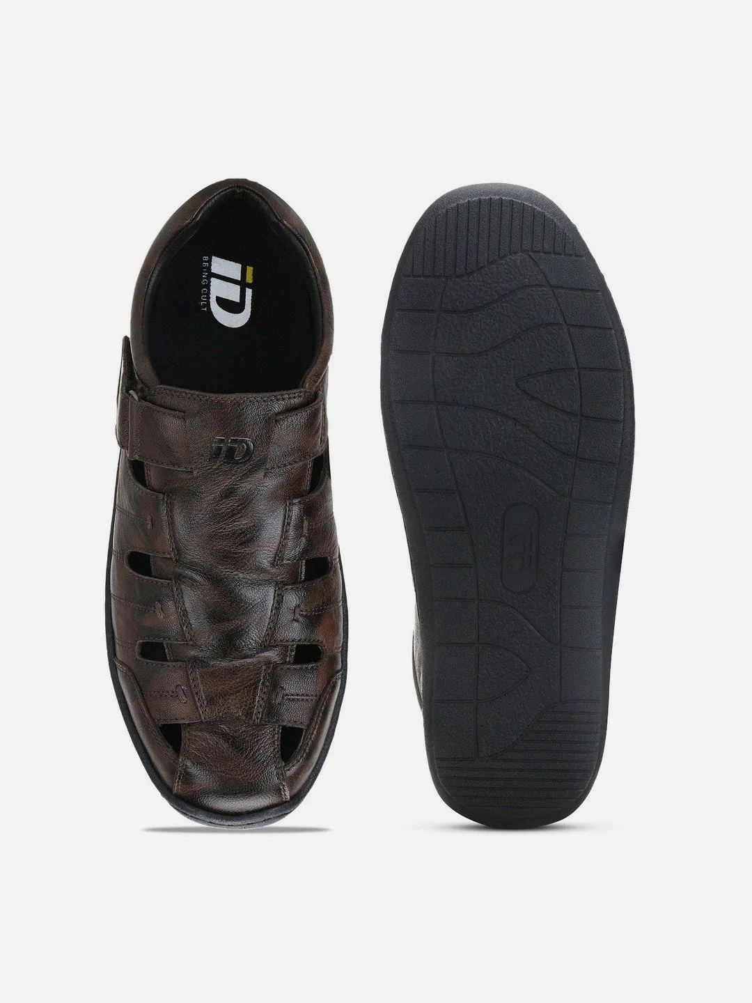 Men's Brown Hurache Casual Sandal (ID4033) Gloss Finish Abrasion resistant