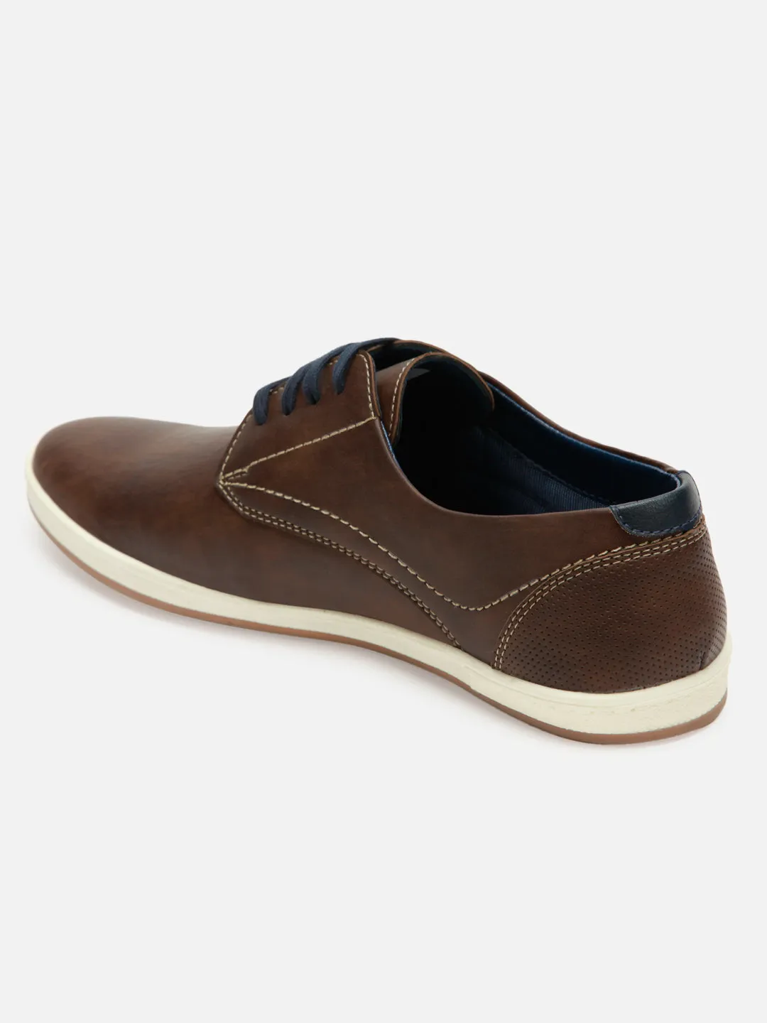 Men's Brown Regular Toe Lace Up Casual (IX1012) Matte Edge