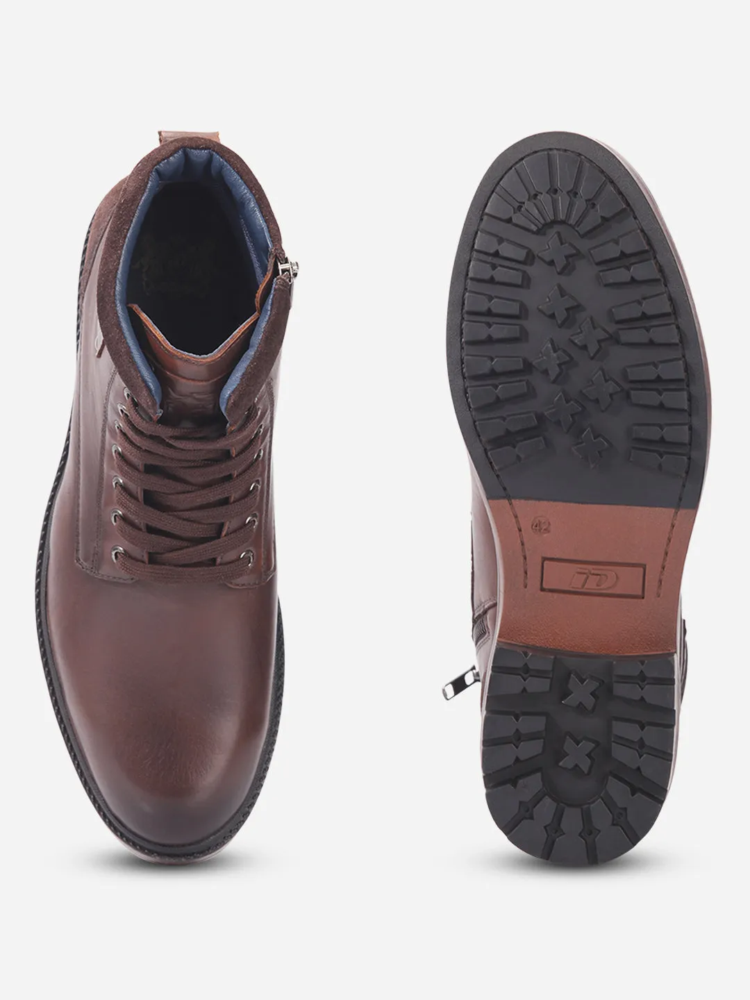 Men's Brown Round Toe Casual Lace Up Boot (ID1155 ) Match All