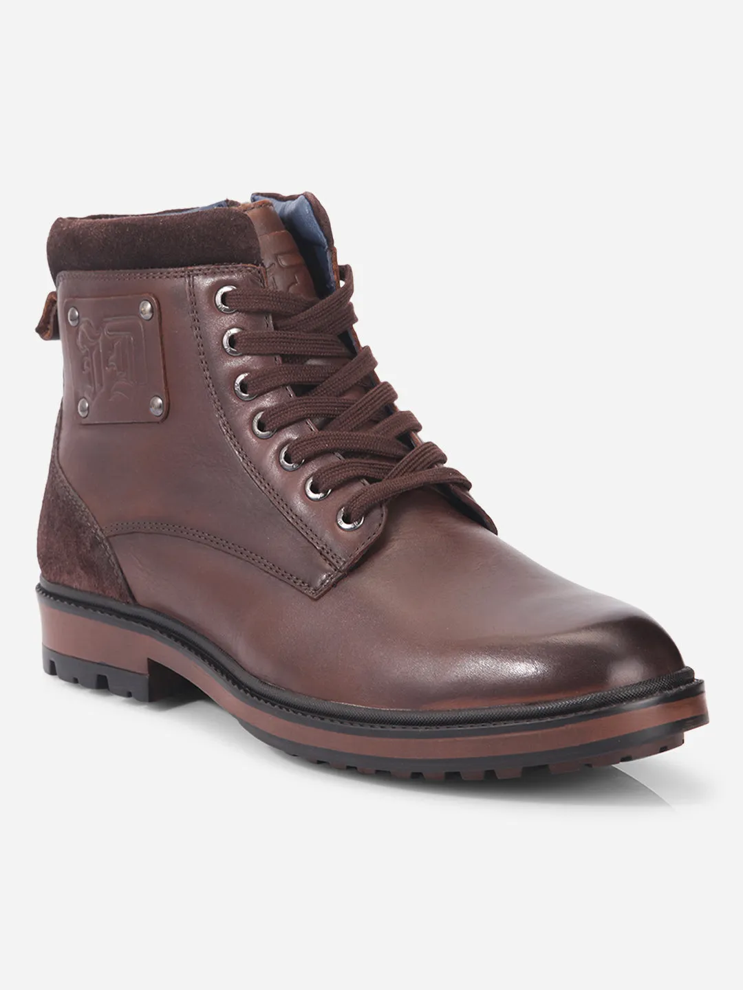 Dust Free Training Men's Brown Round Toe Casual Lace Up Boot (ID1155 )