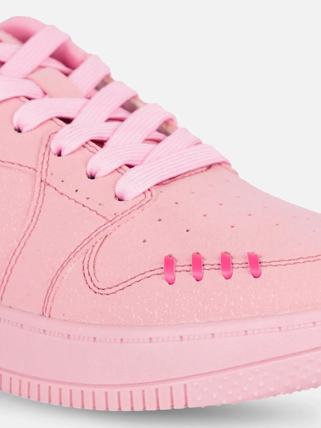 Women's Pink Platform Sneakers (IU1013) Thickened Midsole Daily Activity