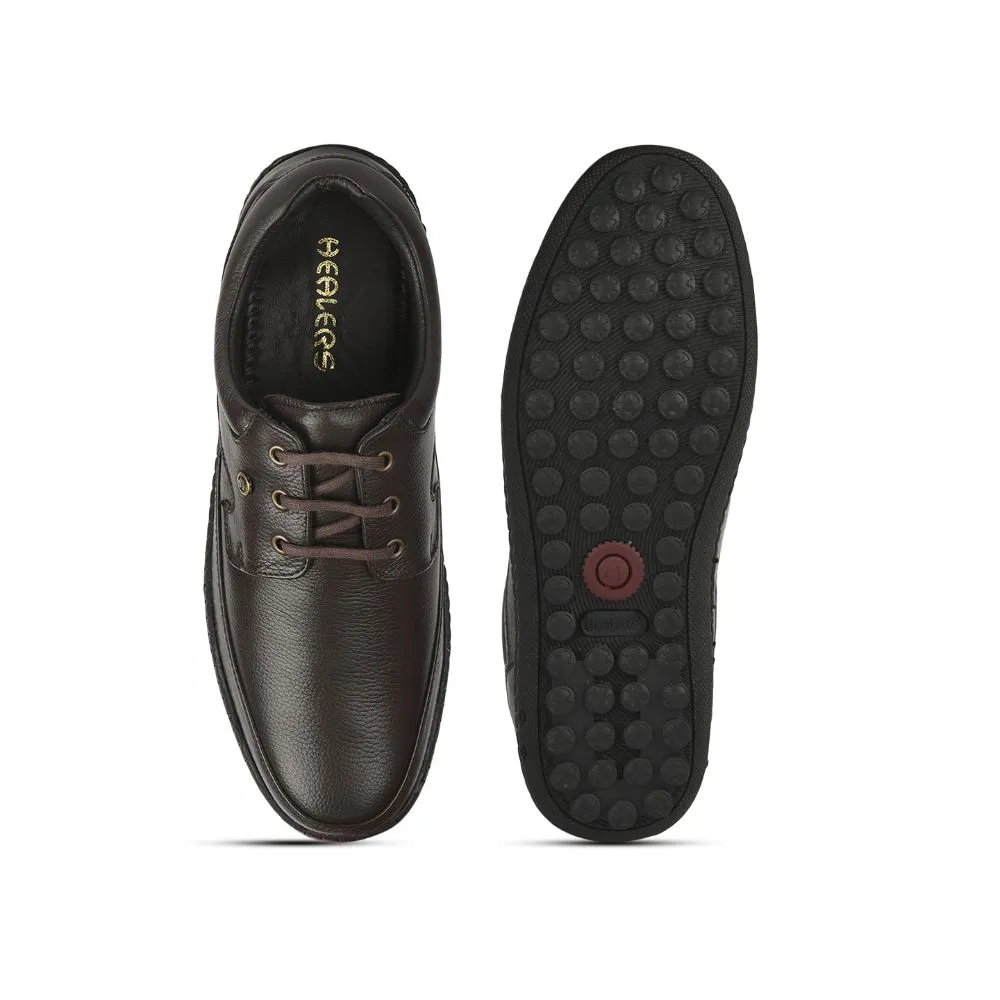 Healers Formal (Brown) Lacing Shoes For Men ER-37 By Liberty Understated
