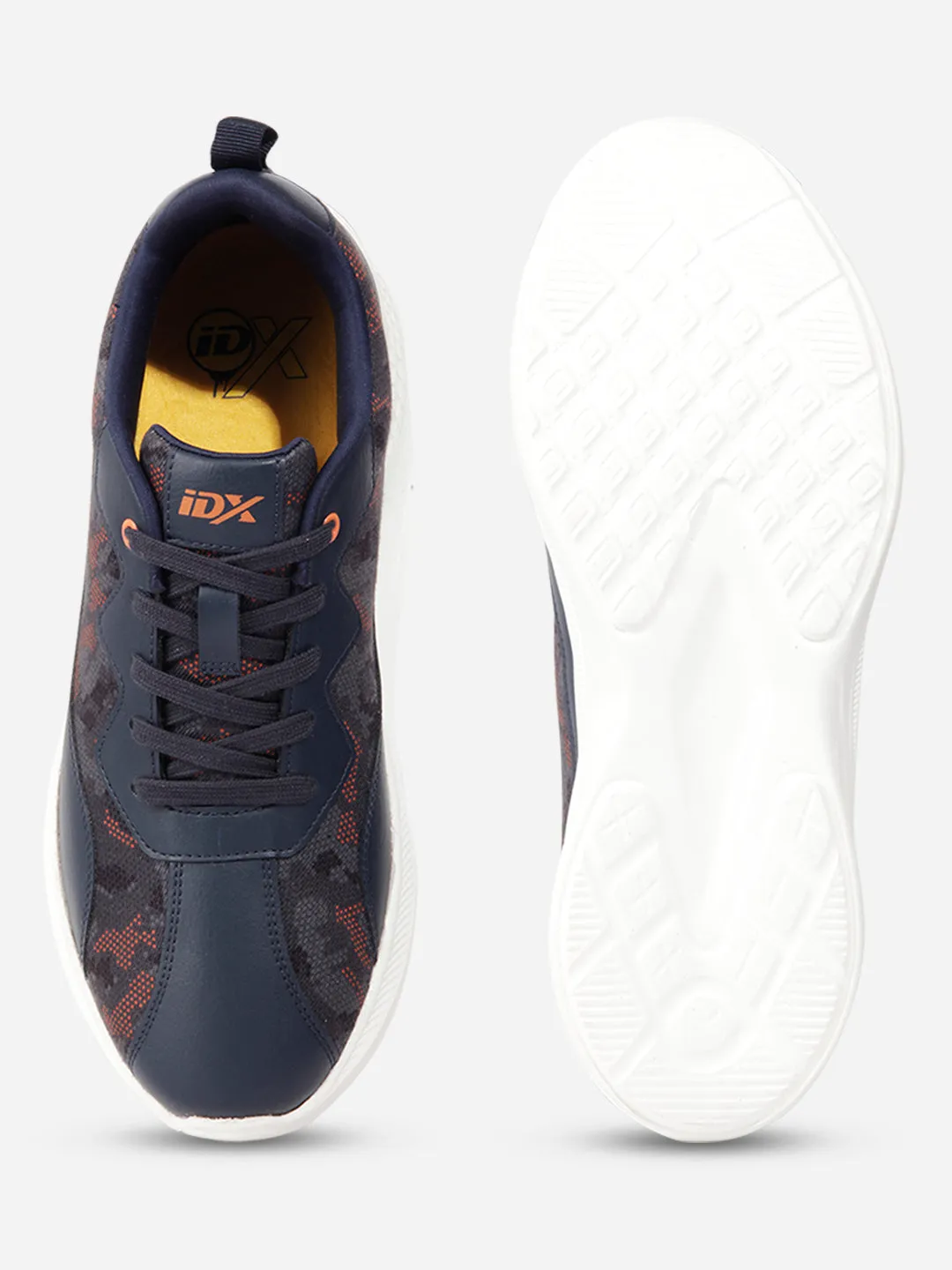 Men's Navy Grey Textured Sneakers IX7133 MemoryFoam