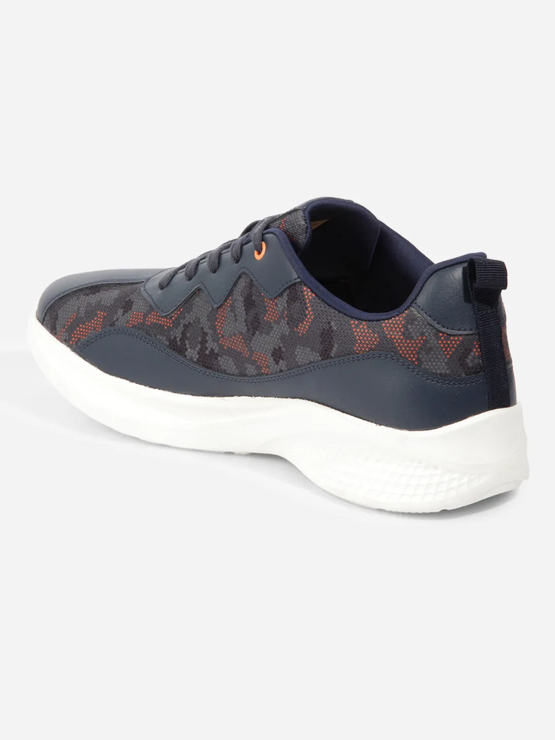 Sneaker Fashion Walking Power Men's Navy Grey Textured Sneakers IX7133
