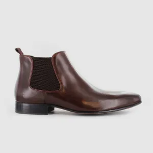 Ajax Chelsea Boots Dark Brown Glossy Finish