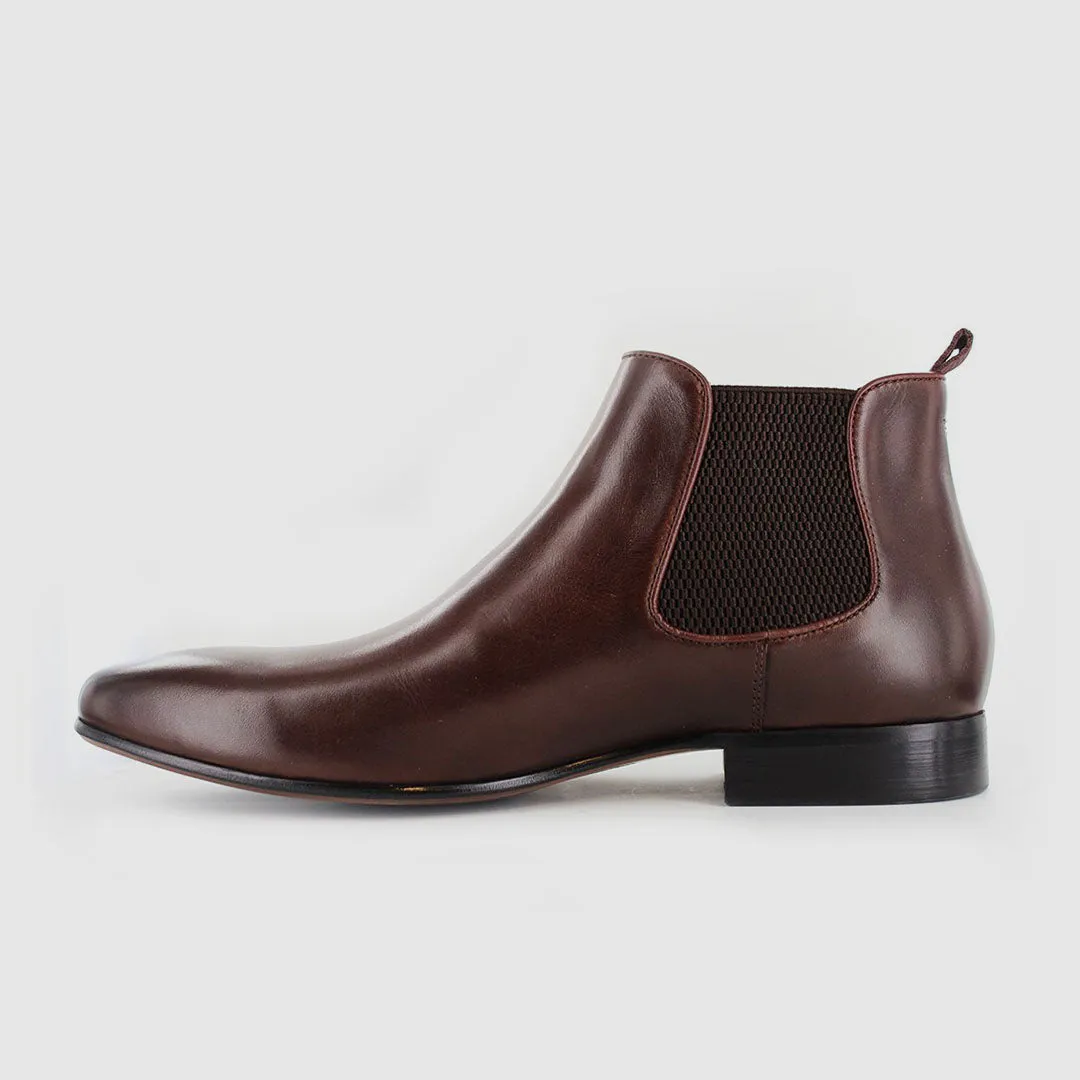 Casual Gathering Neutral palette Ajax Chelsea Boots Dark Brown Premium Wear