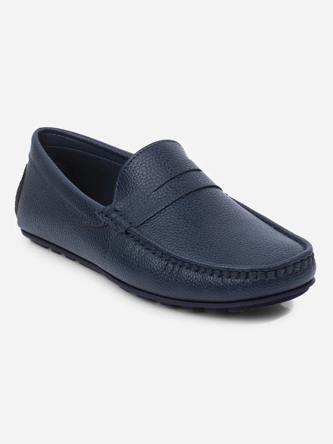 Men's Navy Moc Toe  Casual Loafer (IX4110) Petite Fit senior care