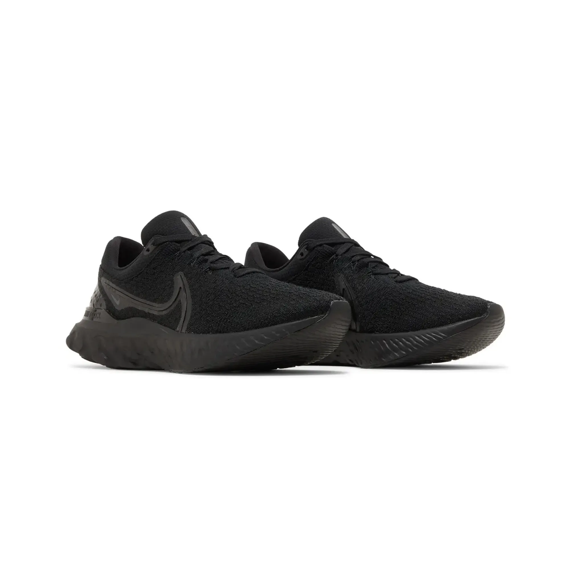 Nike React Infinity Run Flyknit 3 'Triple Black' (2022) Comfort Wedge Outdoor Fun