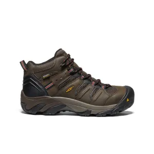Foot Support Design Instant Comfort Men's Lansing Mid Waterproof (Steel Toe)  |  Cascade Brown/Brindle