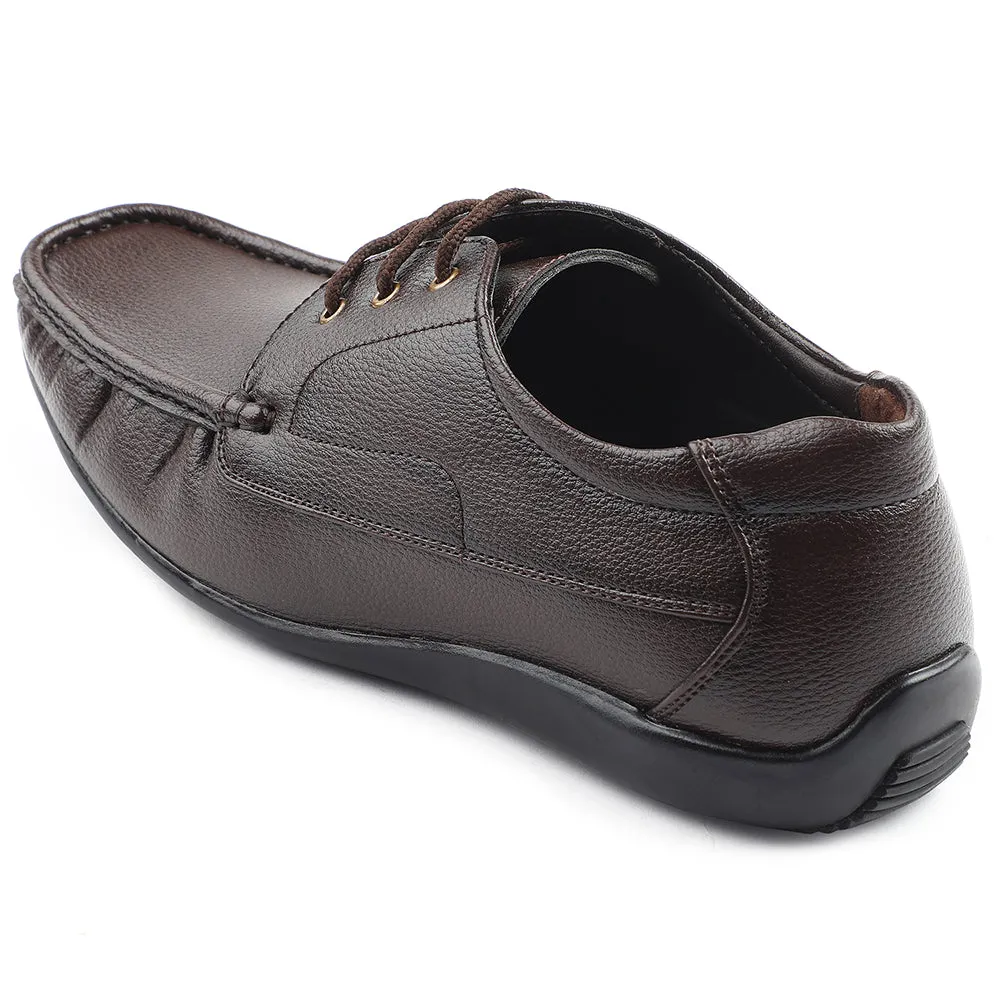 Fortune Brown Lacing Formal Derby Shoes For Men HML-6E By Liberty Soft Interior