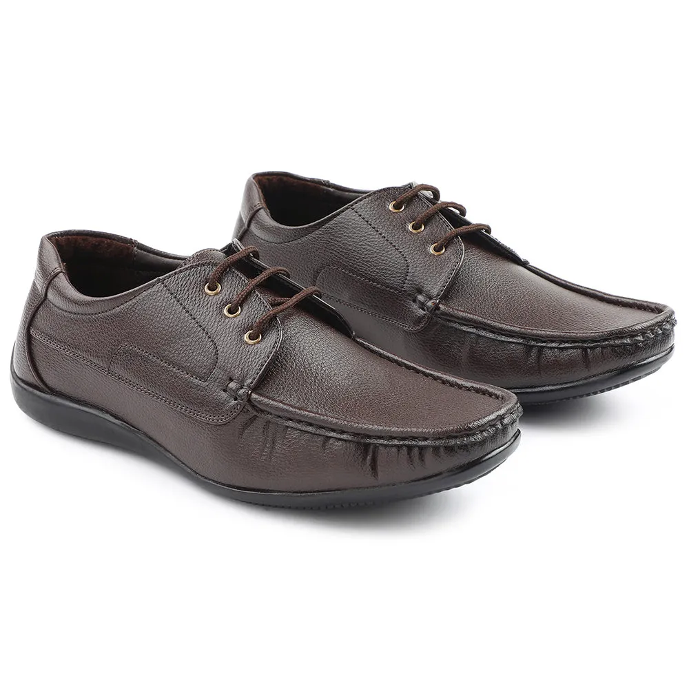 Fortune Brown Lacing Formal Derby Shoes For Men HML-6E By Liberty Pop Tone