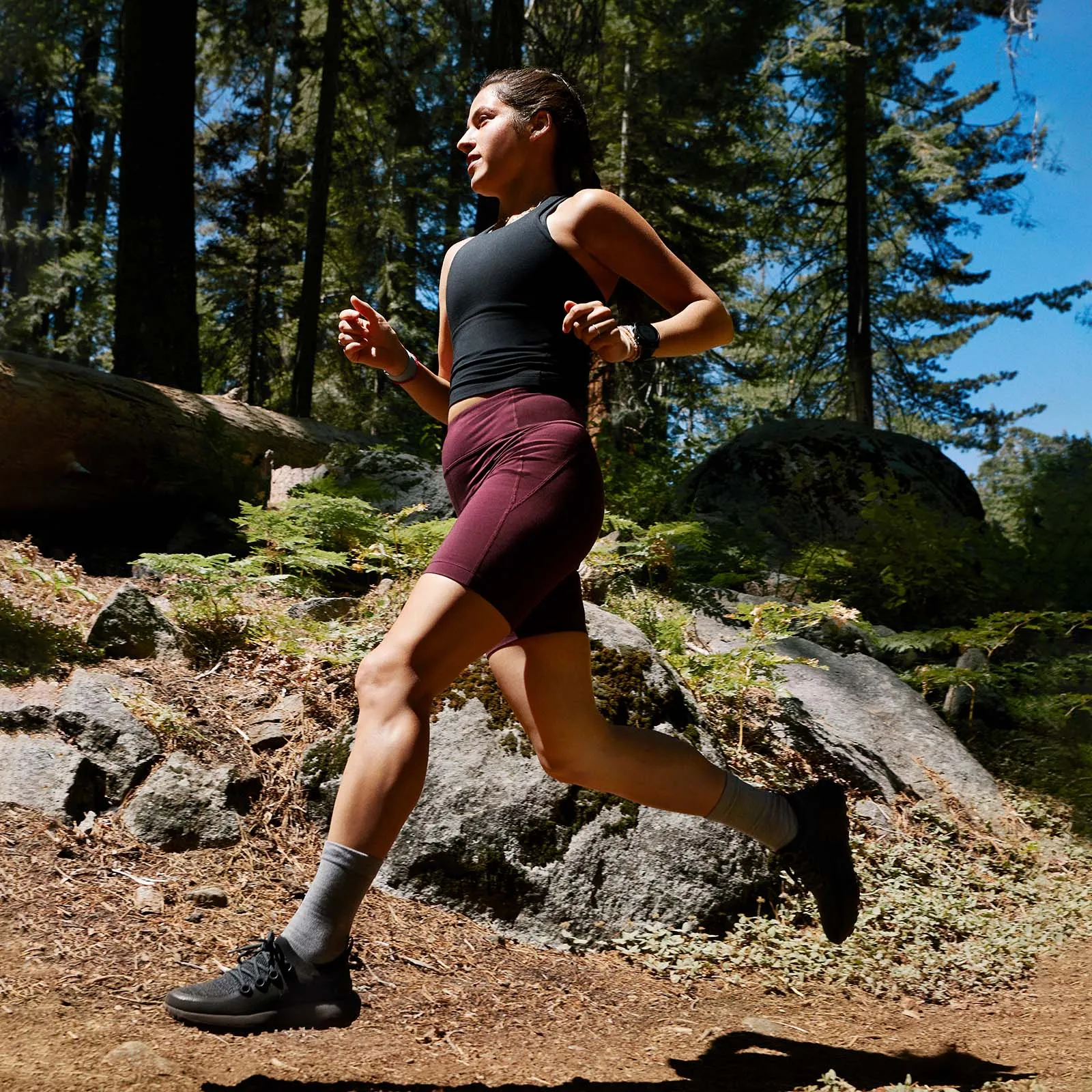 Women's Trail Runner - Medium Grey (Rugged Khaki Sole) - 1 Flexible Groove Tech
