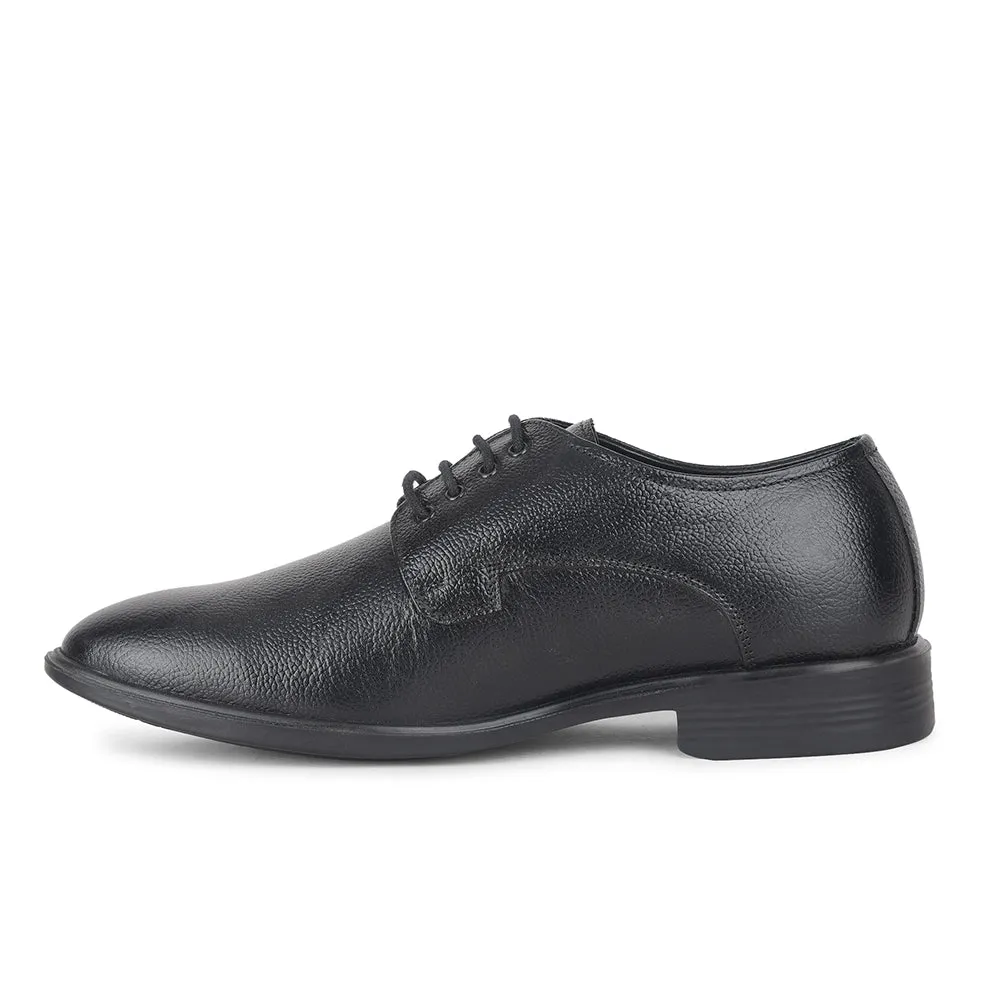 Fortune by Liberty Men LOM-605 Black Formal Lacing Derby Shoes Crisp Trim