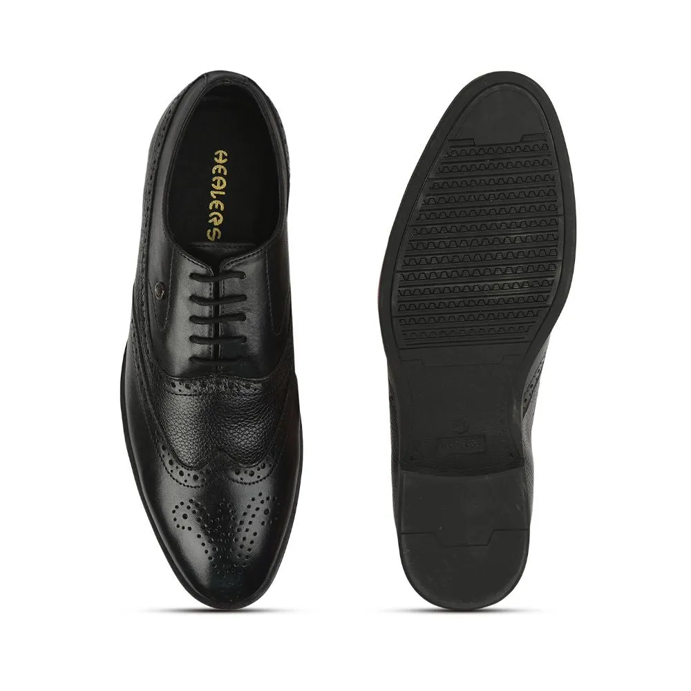Healers Formal Black Lacing Brogue Shoes For Men AV-20 By Liberty Dapper Style Modern Shade