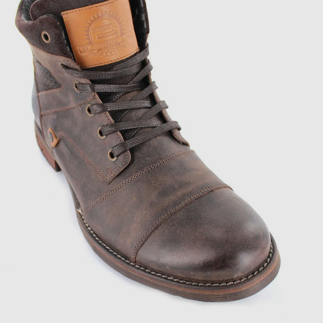 Dalby Lace Up Boots Dark Brown Fashion Comfort Flexible Frame All Day Worker