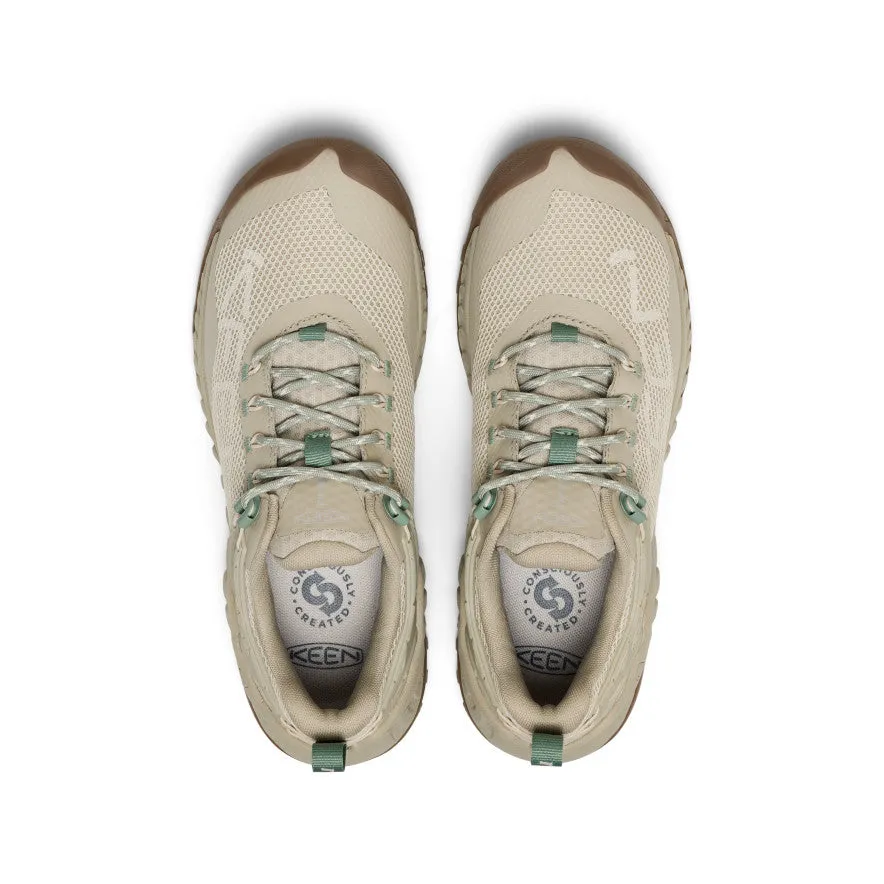 Block Heel Lace Closure Women's NXIS EVO Waterproof Shoe  |  Abbey Stone/Iceberg Green